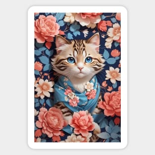 Cat in flowers Sticker